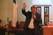 Brian Burchfield singing at New Emmanuel Church